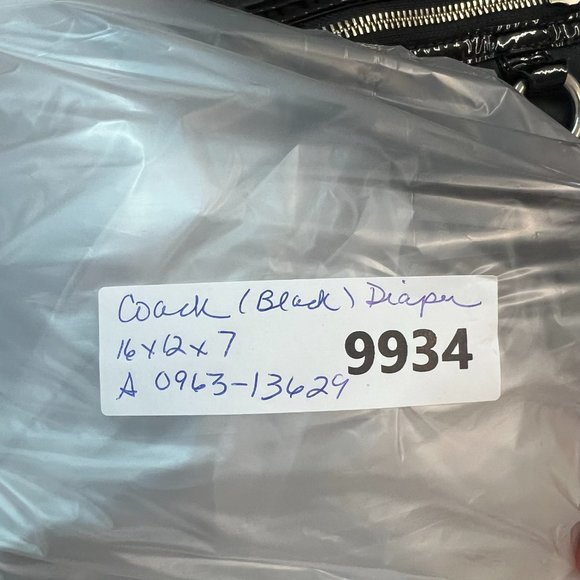 Coach Black Signature Nylon Diaper Bag & Inner Tote Bag A0969 Authentic Large - Picture 11 of 11